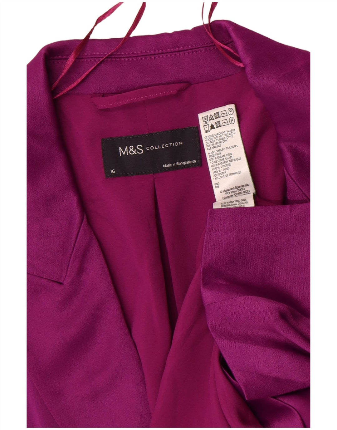 Giacca blazer a 1 bottone Marks & Spencer da donna UK 16 grande viscosa viola