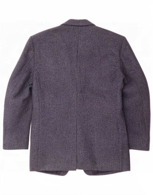 Giacca blazer a 3 bottoni da uomo Harris Tweed UK 40 grande lana vergine blu navy