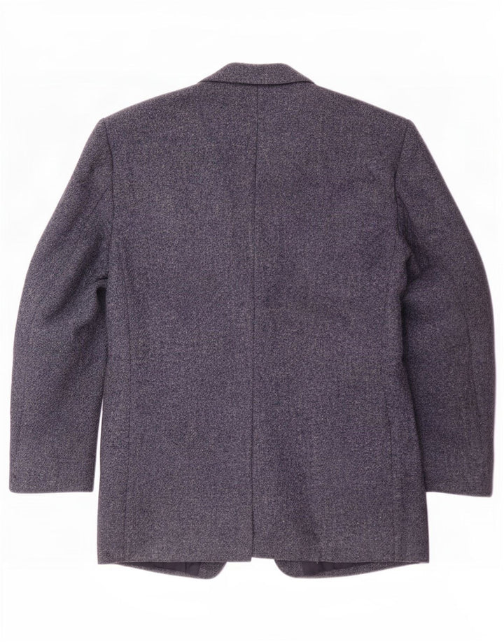 Giacca blazer a 3 bottoni da uomo Harris Tweed UK 40 grande lana vergine blu navy