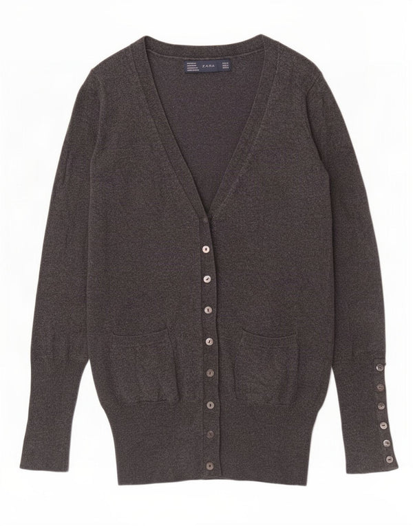 Maglione cardigan da donna Zara UK 10 piccolo rayon grigio