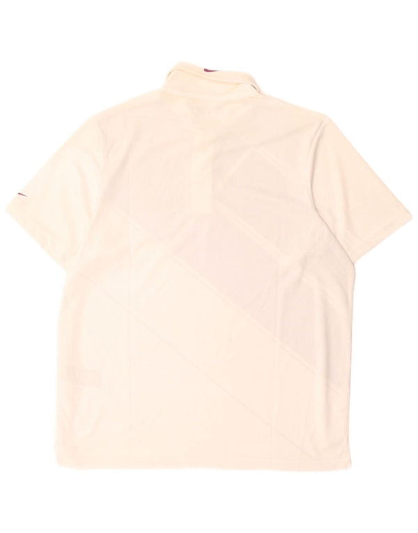 Polo Nike da uomo Dri Fit UK 42/44 Large White Colourblock Micropolifil