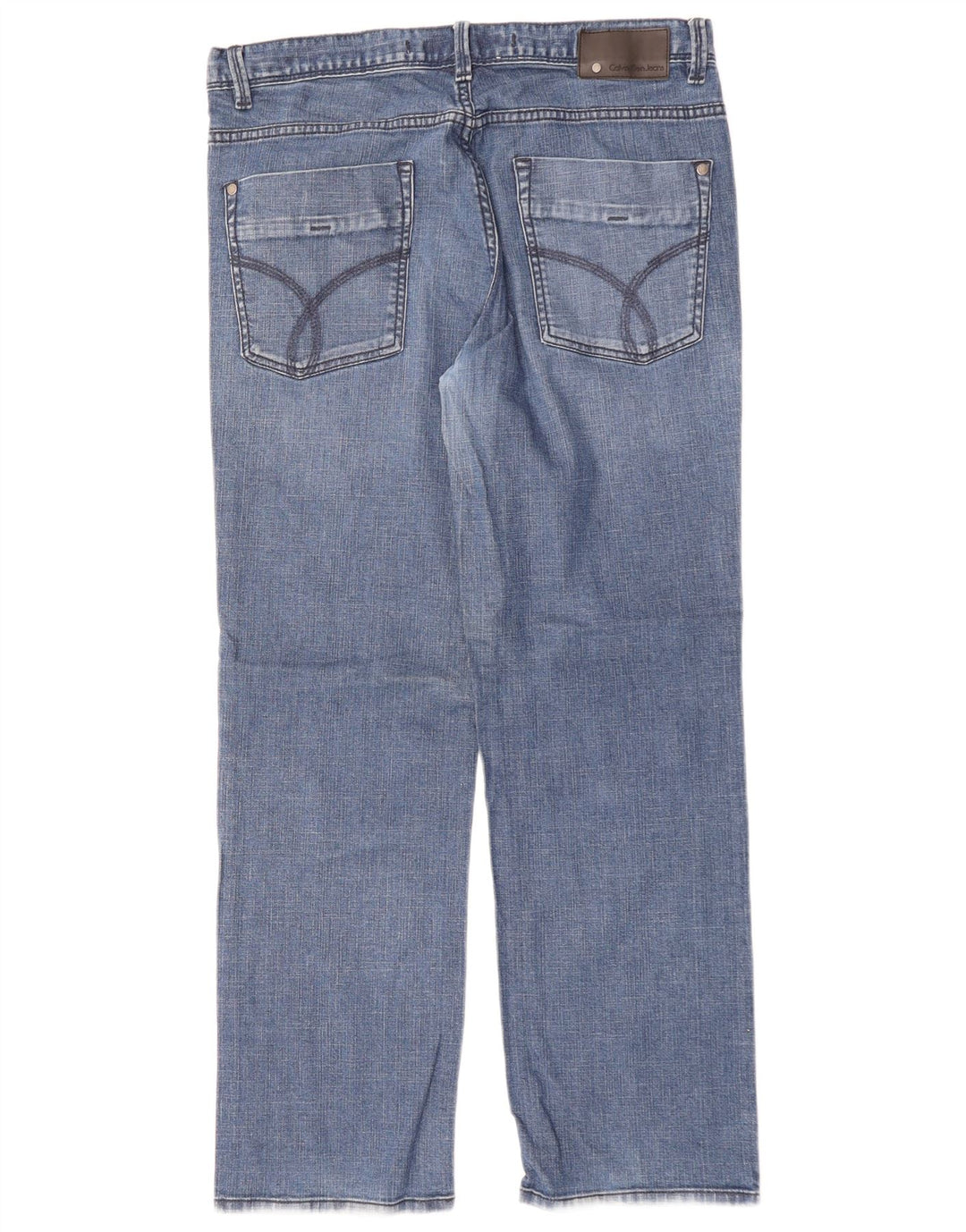 CALVIN KLEIN Jeans dritti da uomo W34 L30 Blu Cotone