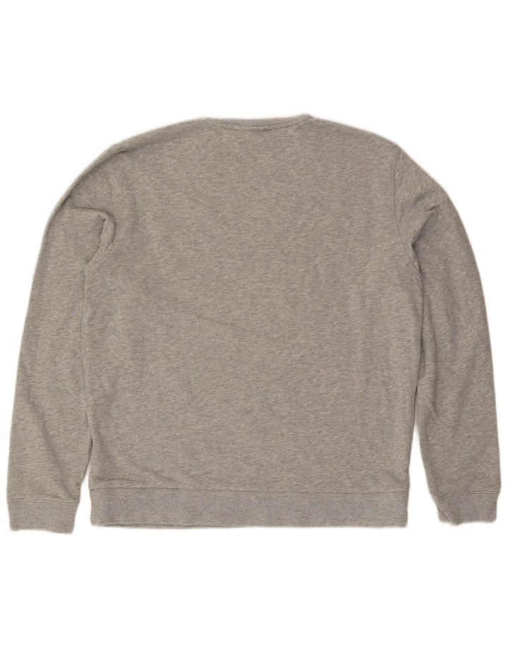 Felpa da uomo Lacoste maglione taglia 5 grande cotone chiazzato grigio
