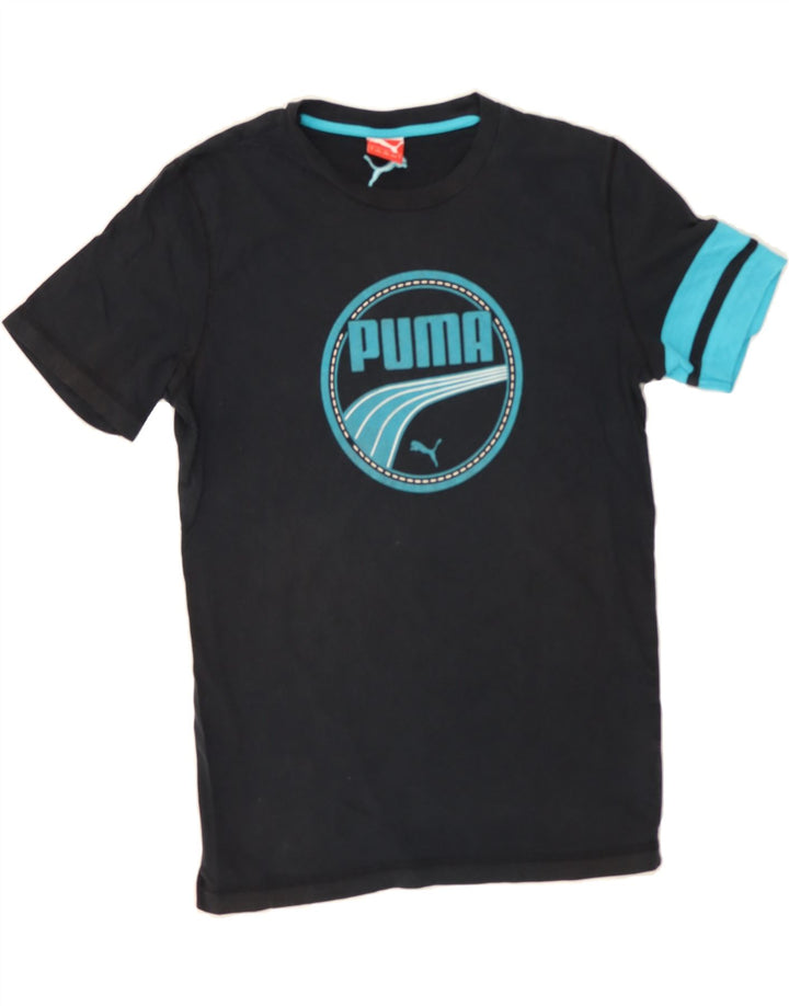 PUMA Mens Graphic T-Shirt Top Small Black Vintage Puma and Second-Hand Puma from Messina Hembry 