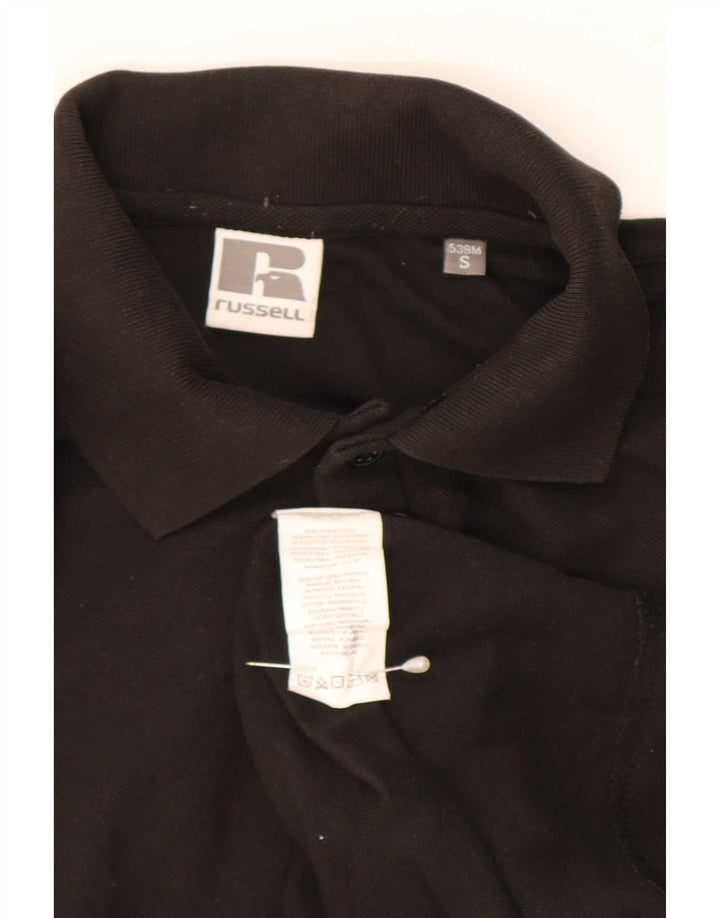 Polo grafica da uomo Russell Athletic piccola in poliestere nero