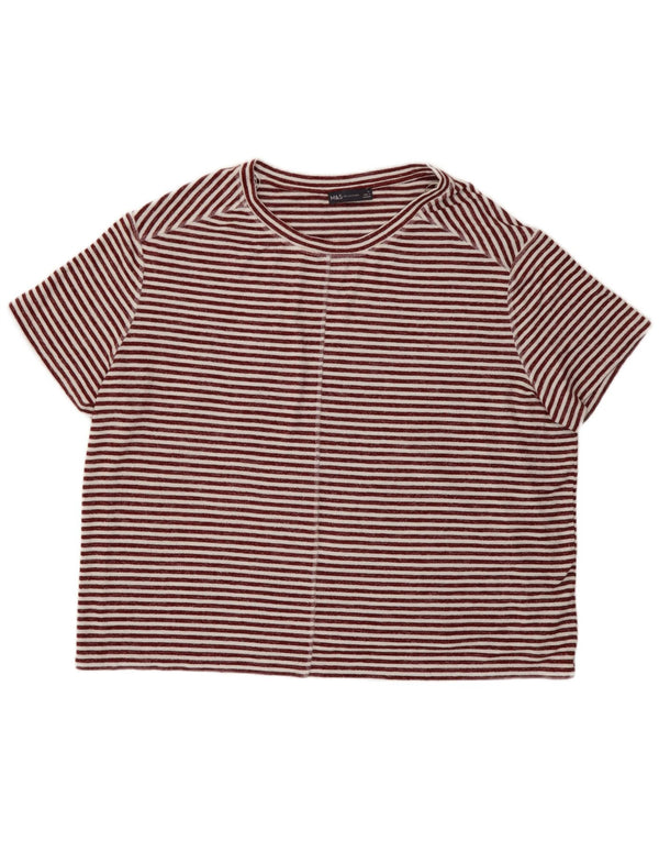 T-shirt oversize da donna Marks & Spencer UK 18 XL a righe bordeaux