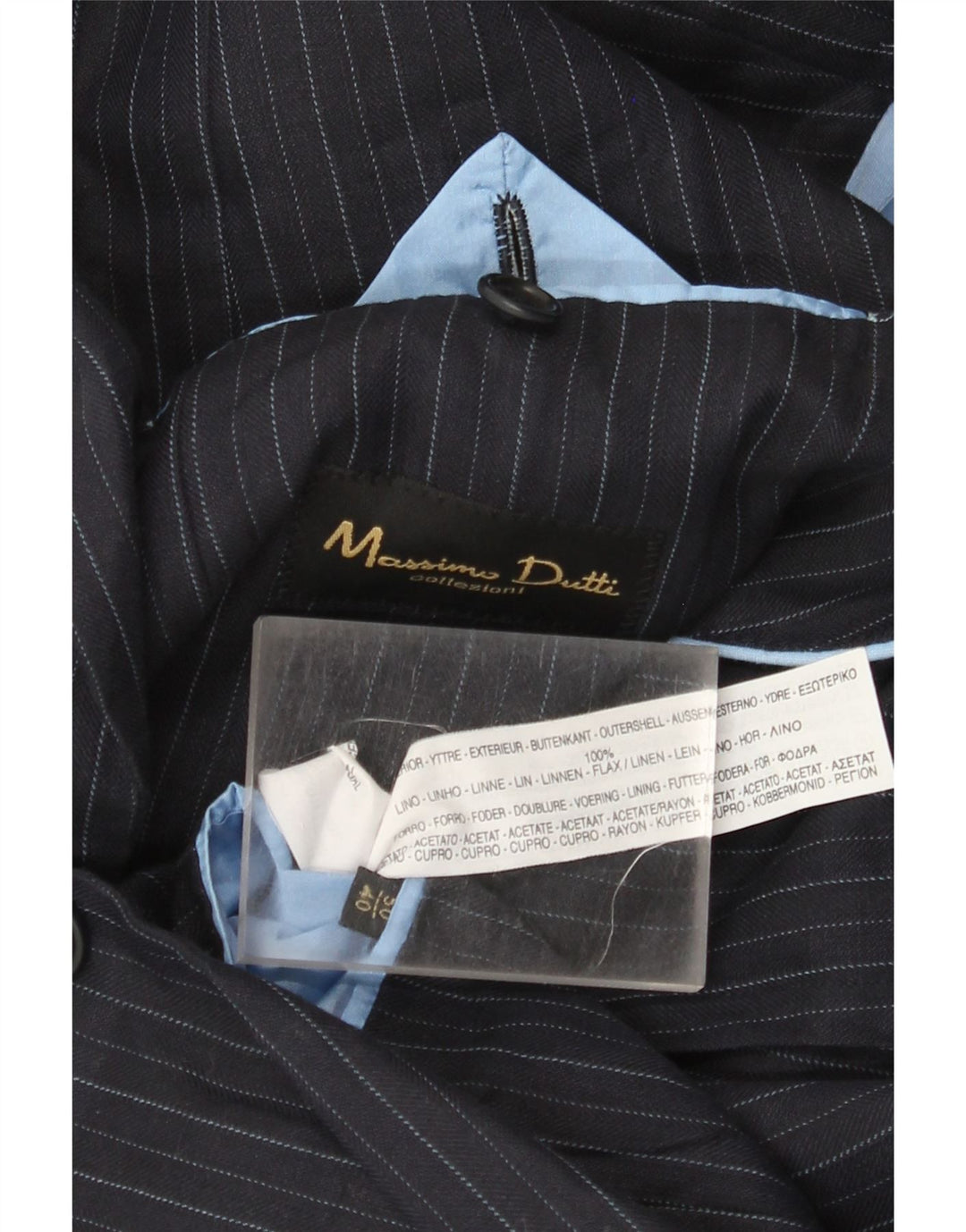 Giacca blazer da uomo a 2 bottoni Massimo Dutti taglia 50 2XL gessato blu navy