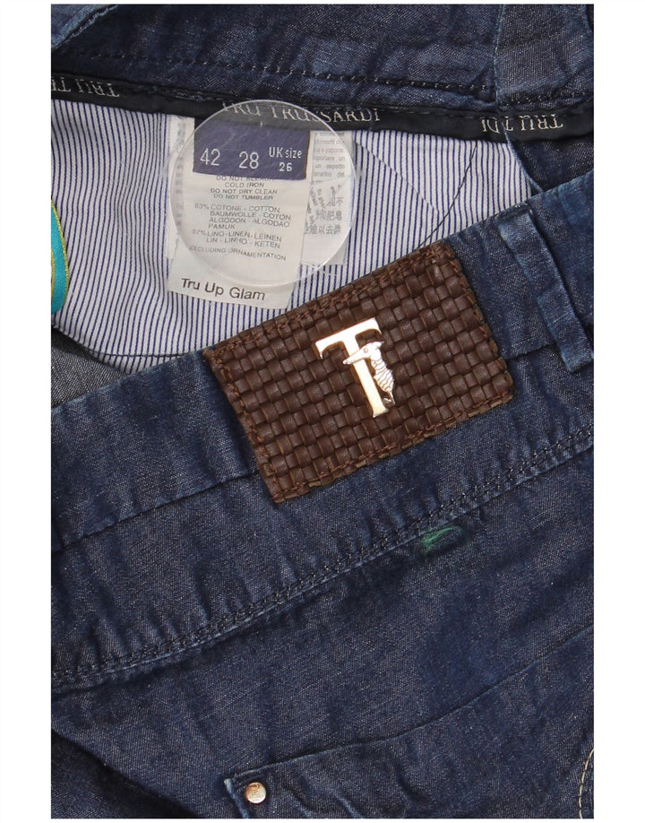 Jeans Cropped Donna TRUSSARDI W26 L24 Blu Navy Cotone