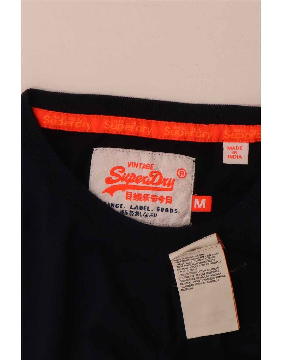 T-shirt da uomo Superdry Top in cotone blu navy medio