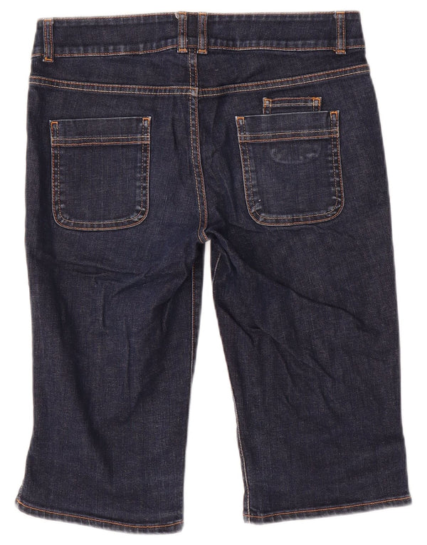 Marks & Spencer Womens Bermuda Denim Shorts UK 8 Small W30 Navy Blue Cotton