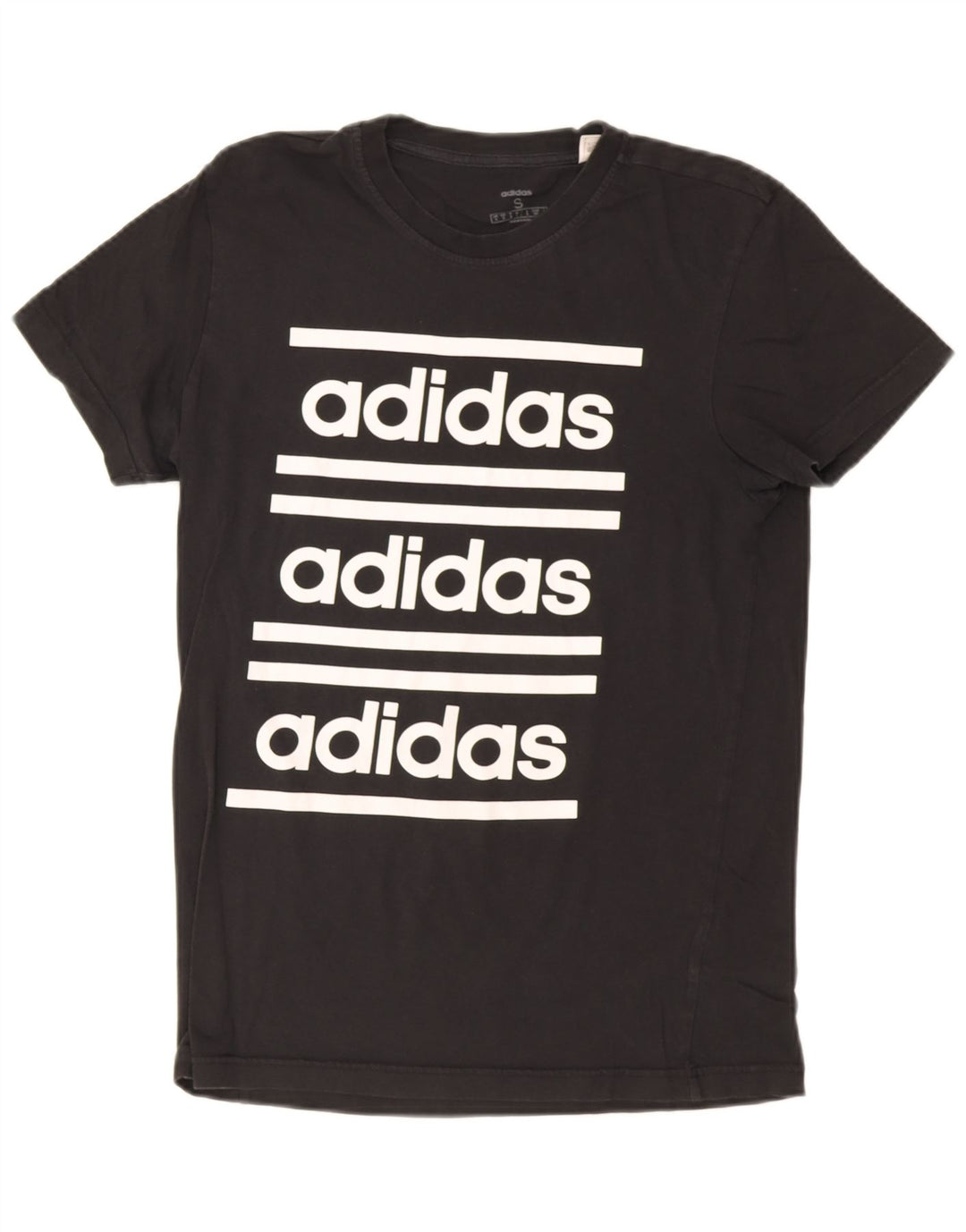 T-shirt grafica da uomo Adidas Top piccola in cotone nero