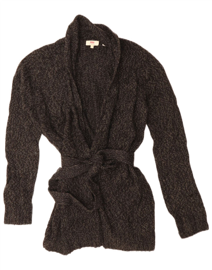 Maglione cardigan oversize da donna LEVI'S UK 10 Piccolo acrilico chiazzato grigio