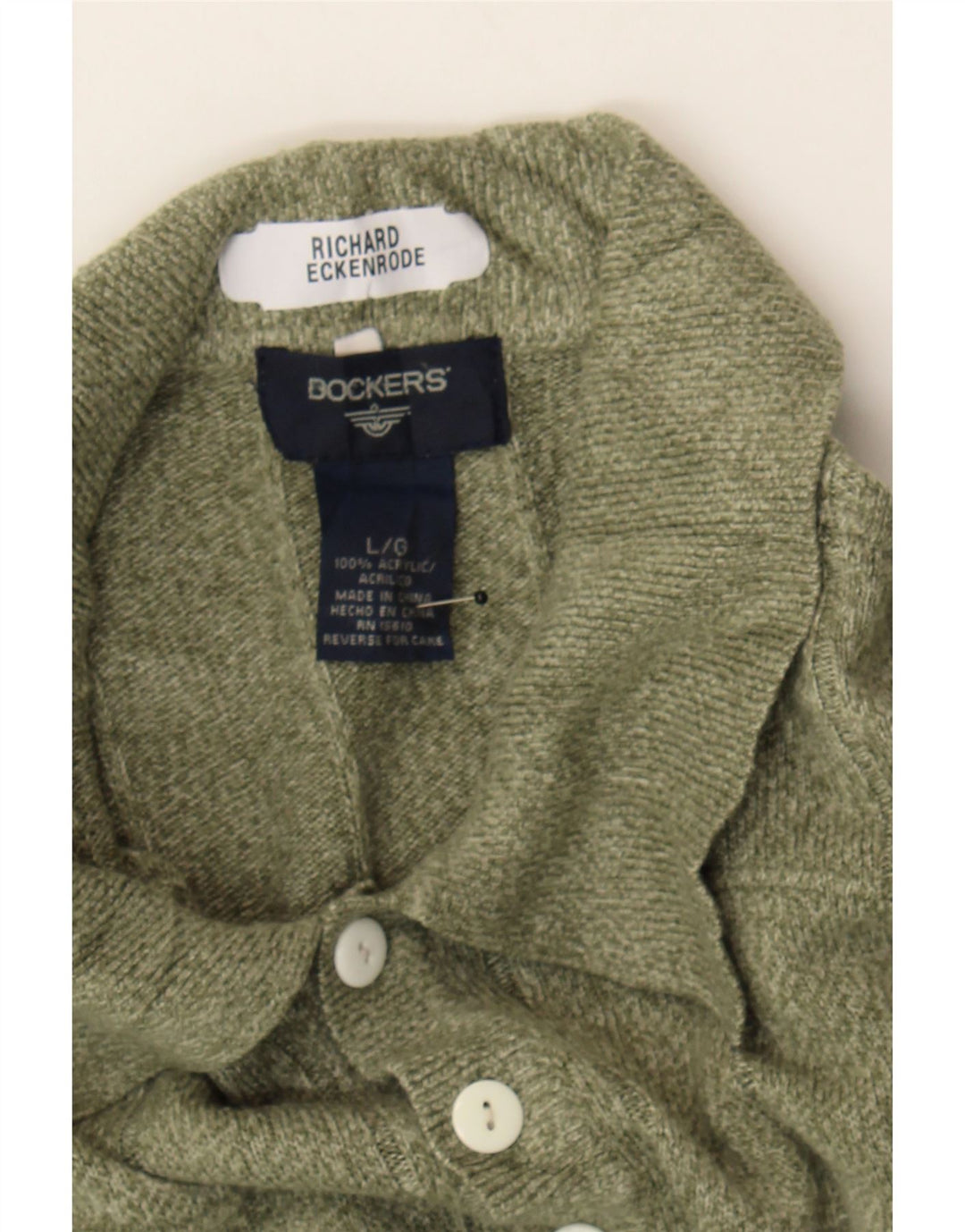 DOCKERS Mens Polo Neck Jumper Sweater Large Green Acrylic Vintage Dockers and Second-Hand Dockers from Messina Hembry 