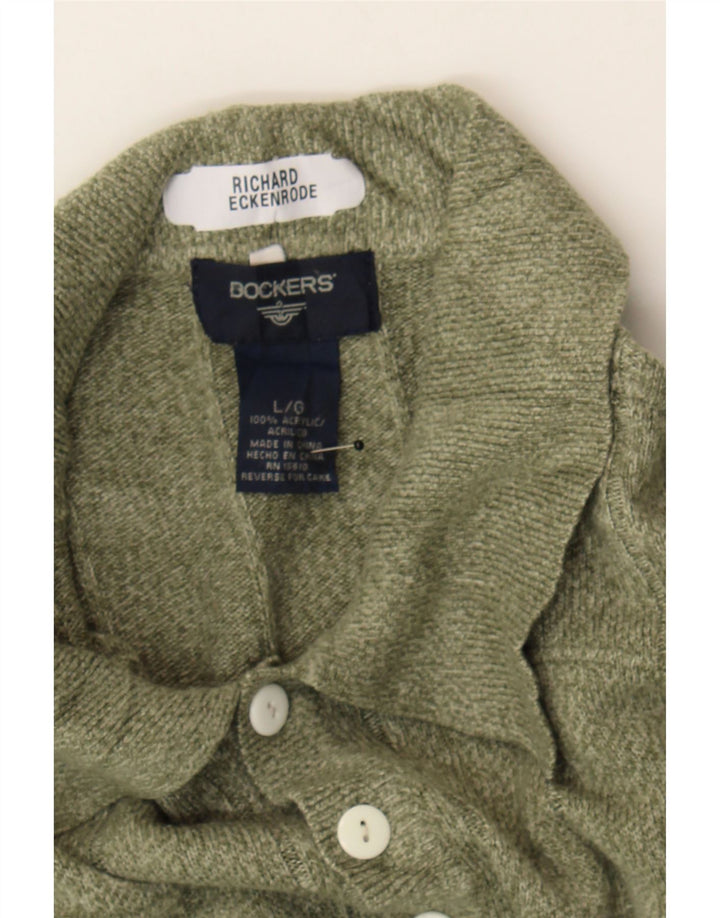 DOCKERS Mens Polo Neck Jumper Sweater Large Green Acrylic Vintage Dockers and Second-Hand Dockers from Messina Hembry 