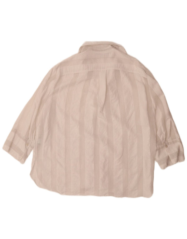 Camicia oversize con maniche a 3/4 da donna Zara UK 16 a righe bianche grandi