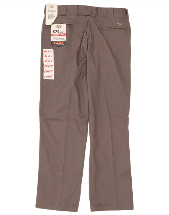 Dickies Pantaloni chino dritti da uomo con vestibilità originale W34 L30 poliestere grigio