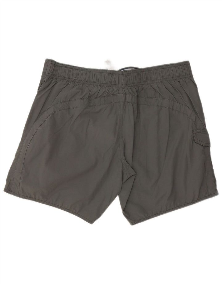 Pantaloncini da bagno grafici da uomo Emporio Armani grandi in poliestere grigio