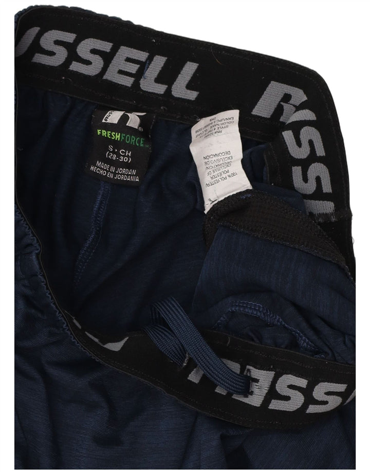 RUSSELL ATHLETIC Pantaloncini sportivi da uomo piccoli in poliestere color block blu navy