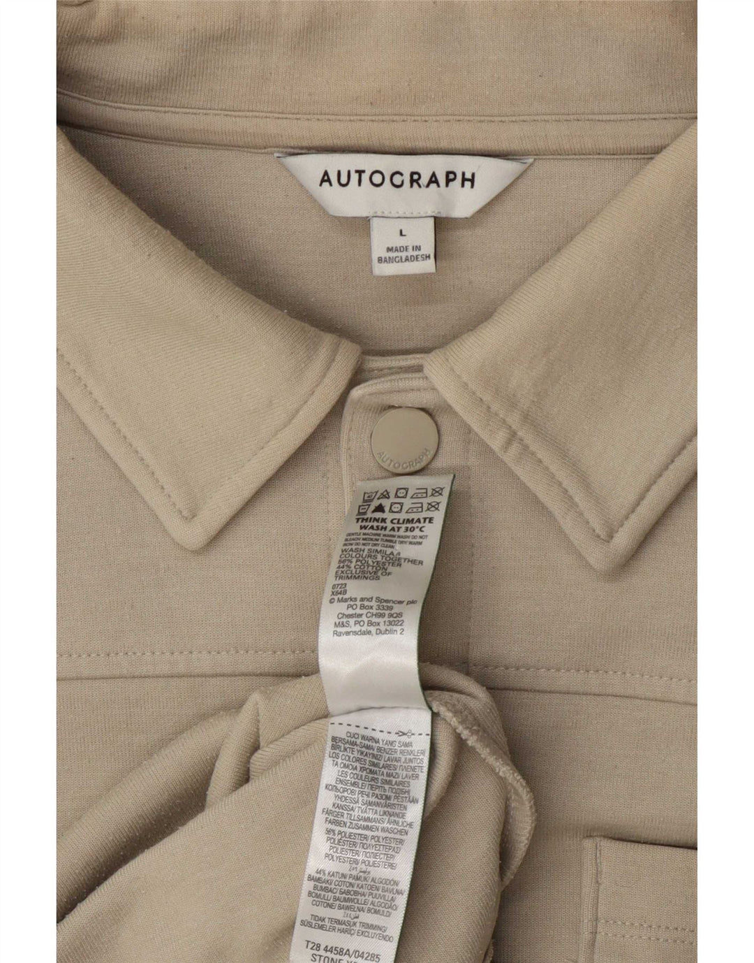 Giubbotto bomber autografo da uomo Marks & Spencer UK 40 grande poliestere beige