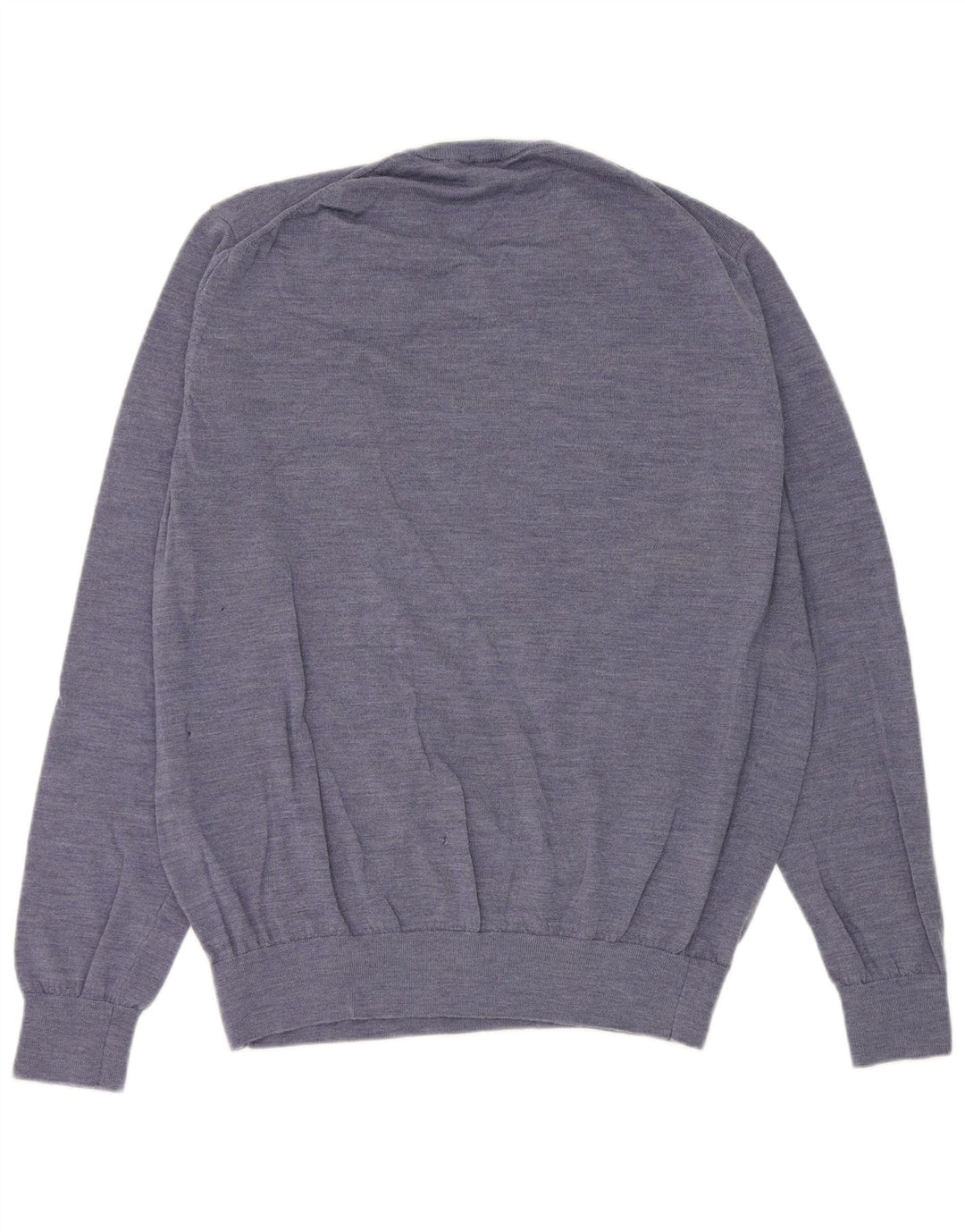 Maglione da uomo con scollo a V Celio XL in lana merino screziata blu