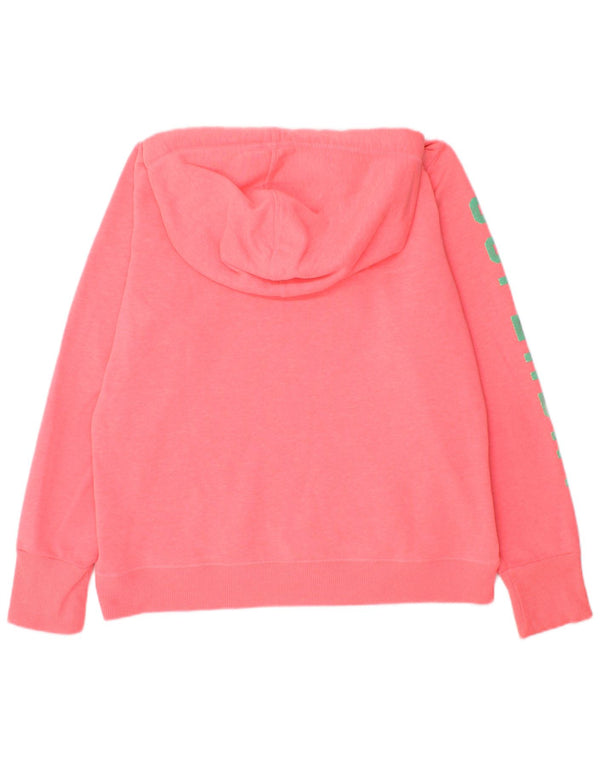 Felpa con cappuccio grafica da donna Superdry UK 18 XL cotone rosa