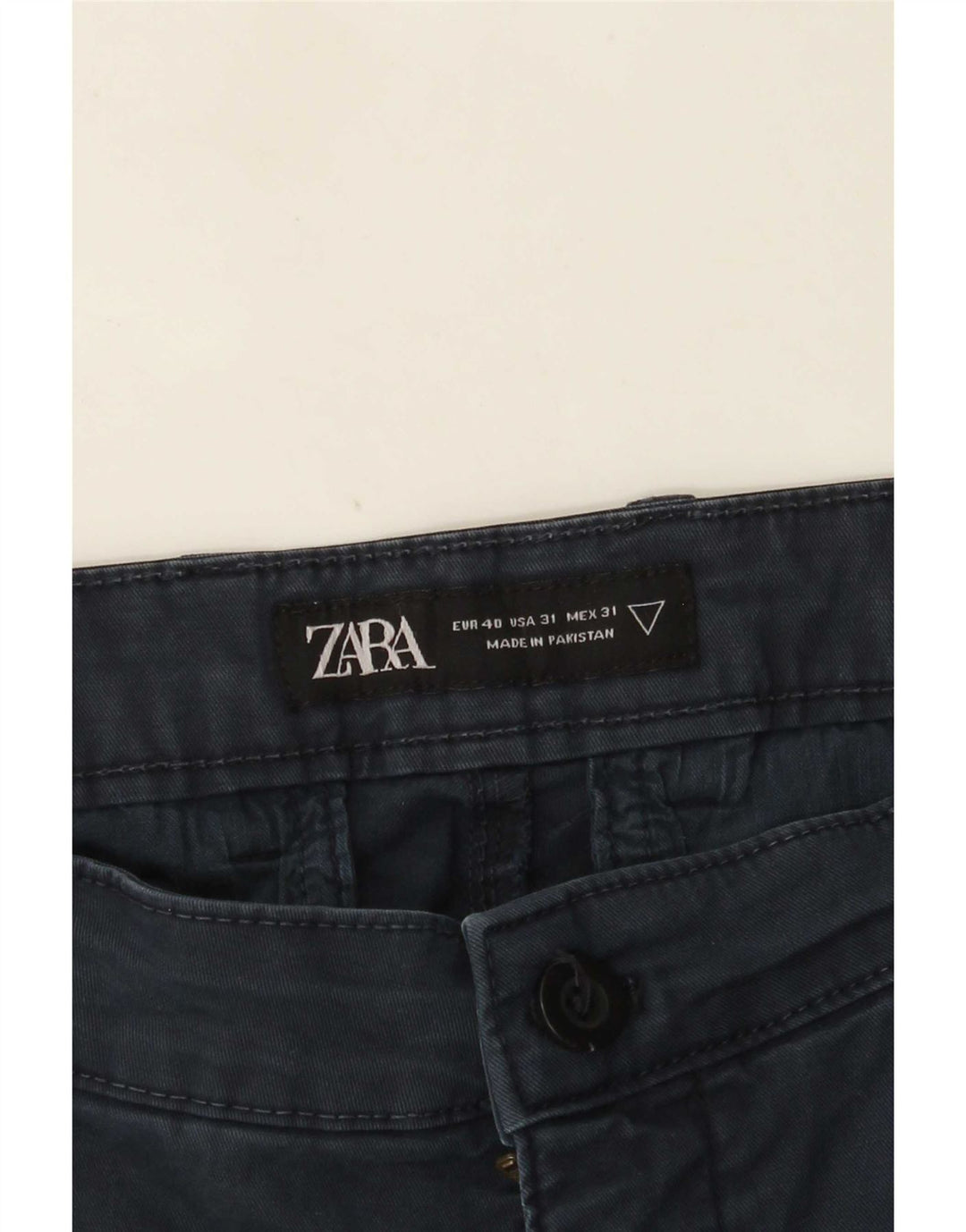 Pantaloni chino slim da uomo Zara EU 40 medi W31 L30 blu navy