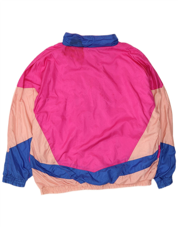 Giacca da tuta da donna vintage UK 16 grande blocco di colori multicolore