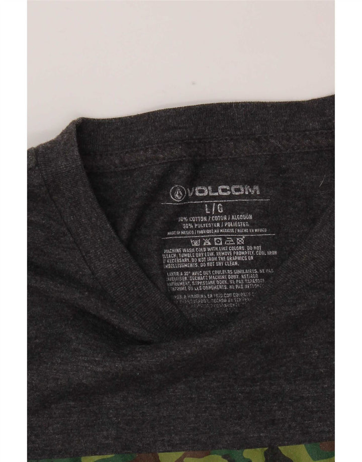 T-shirt grafica da donna Volcom Top UK 14 grande cotone grigio