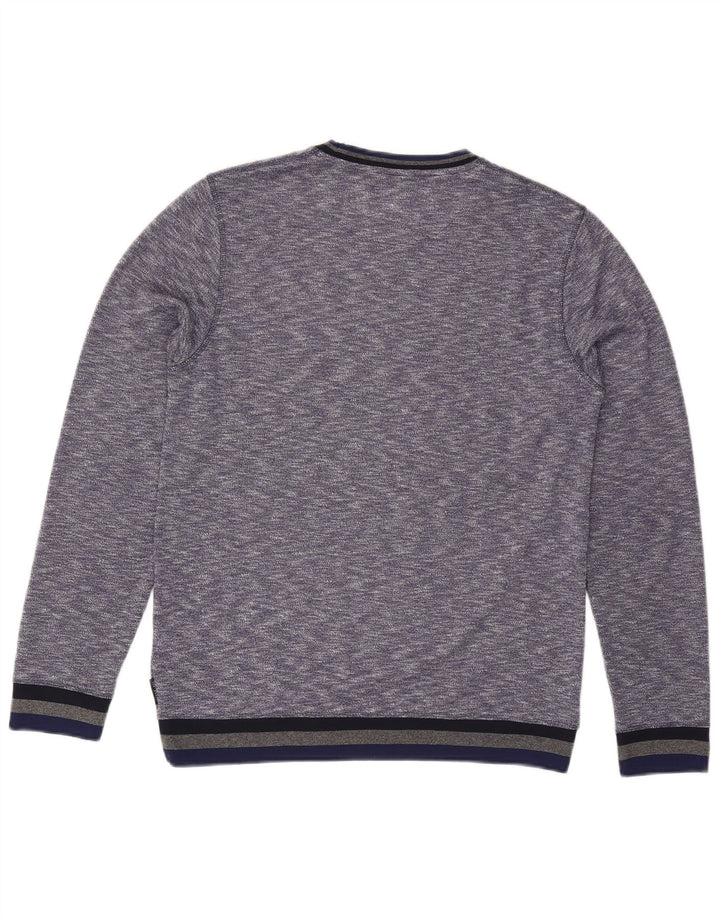 Maglione maglione girocollo da uomo Ted Baker taglia 3 blu medio screziato