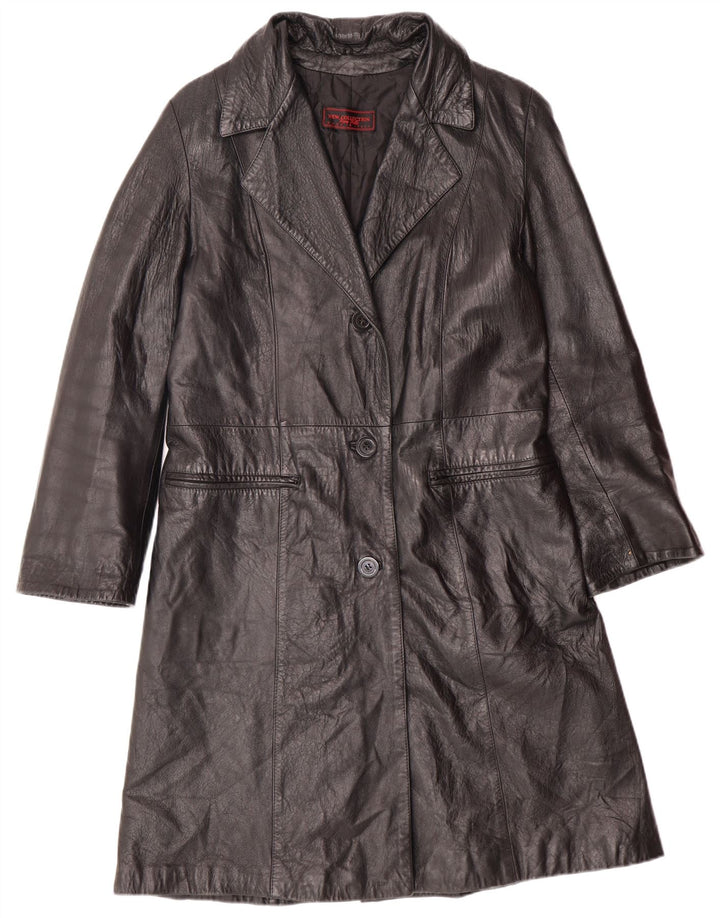 NUOVA COLLEZIONE Cappotto in pelle da donna IT 44 Medio in pelle nera