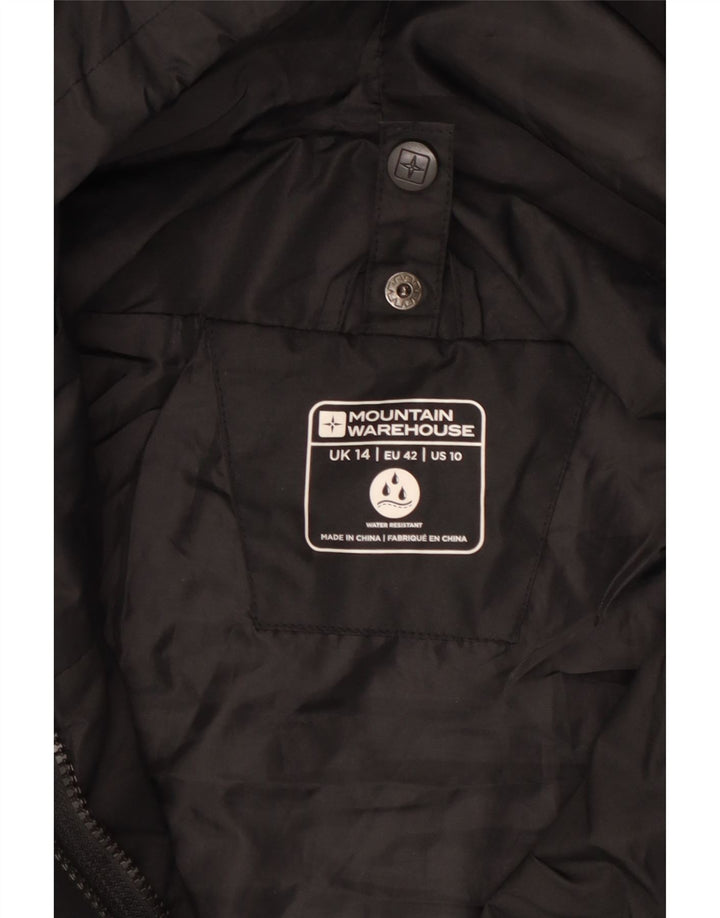 Giacca antipioggia con cappuccio da donna Mountain Warehouse UK 14 grande poliestere nero