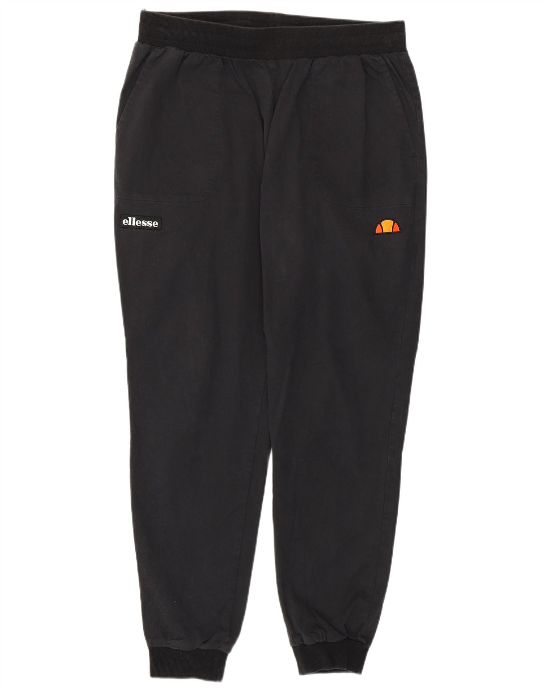 ELLESSE Pantaloni da tuta con grafica da donna Joggers UK 16 Large Nero