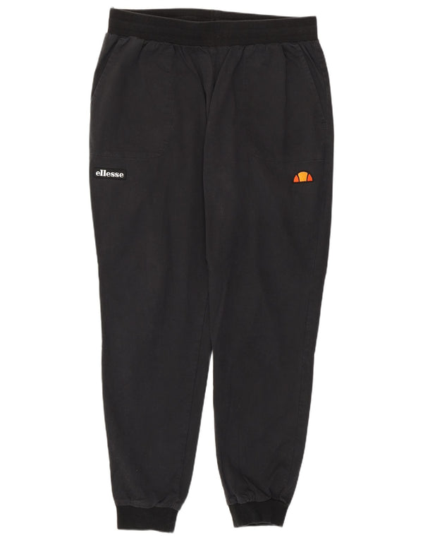 ELLESSE Pantaloni da tuta con grafica da donna Joggers UK 16 Large Nero