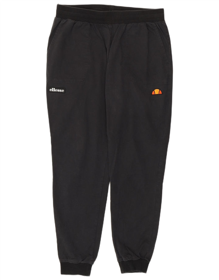 ELLESSE Pantaloni da tuta con grafica da donna Joggers UK 16 Large Nero