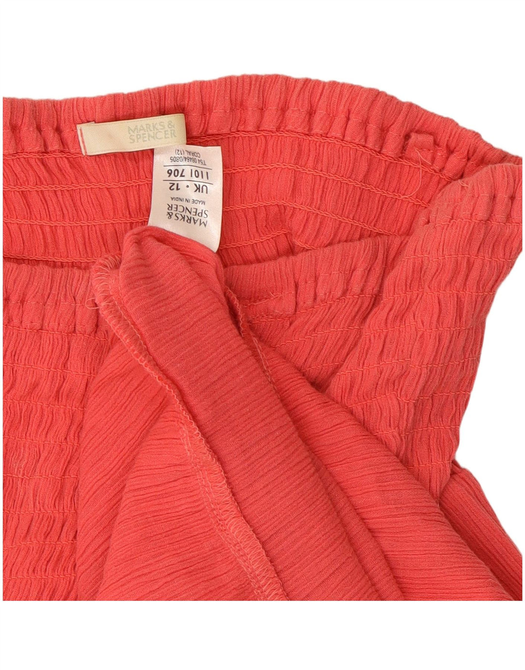 Abito senza spalline da donna Marks & Spencer UK 12 cotone rosso medio