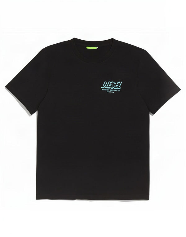T-shirt grafica da uomo Diesel Top in cotone nero medio