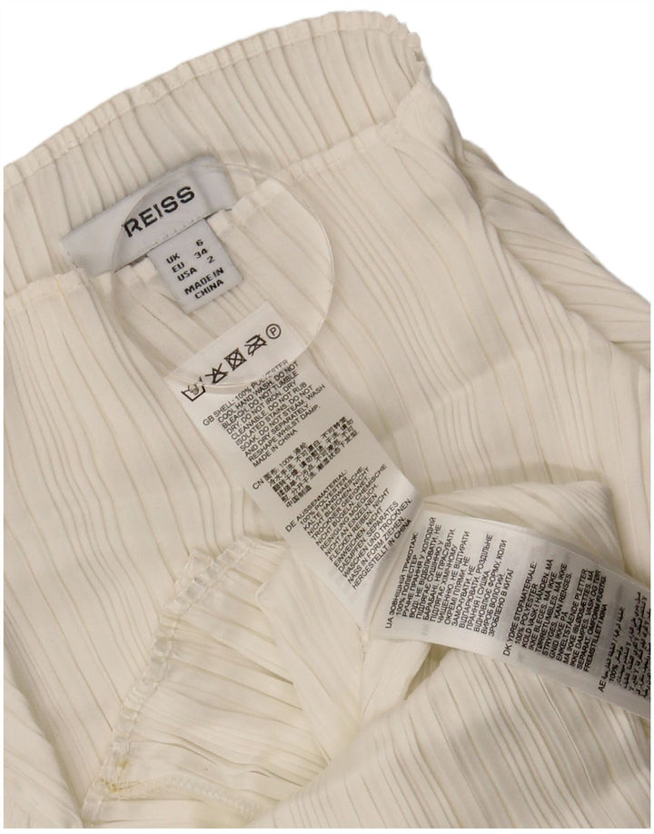 Top da donna a manica lunga Reiss UK 6 XS poliestere bianco
