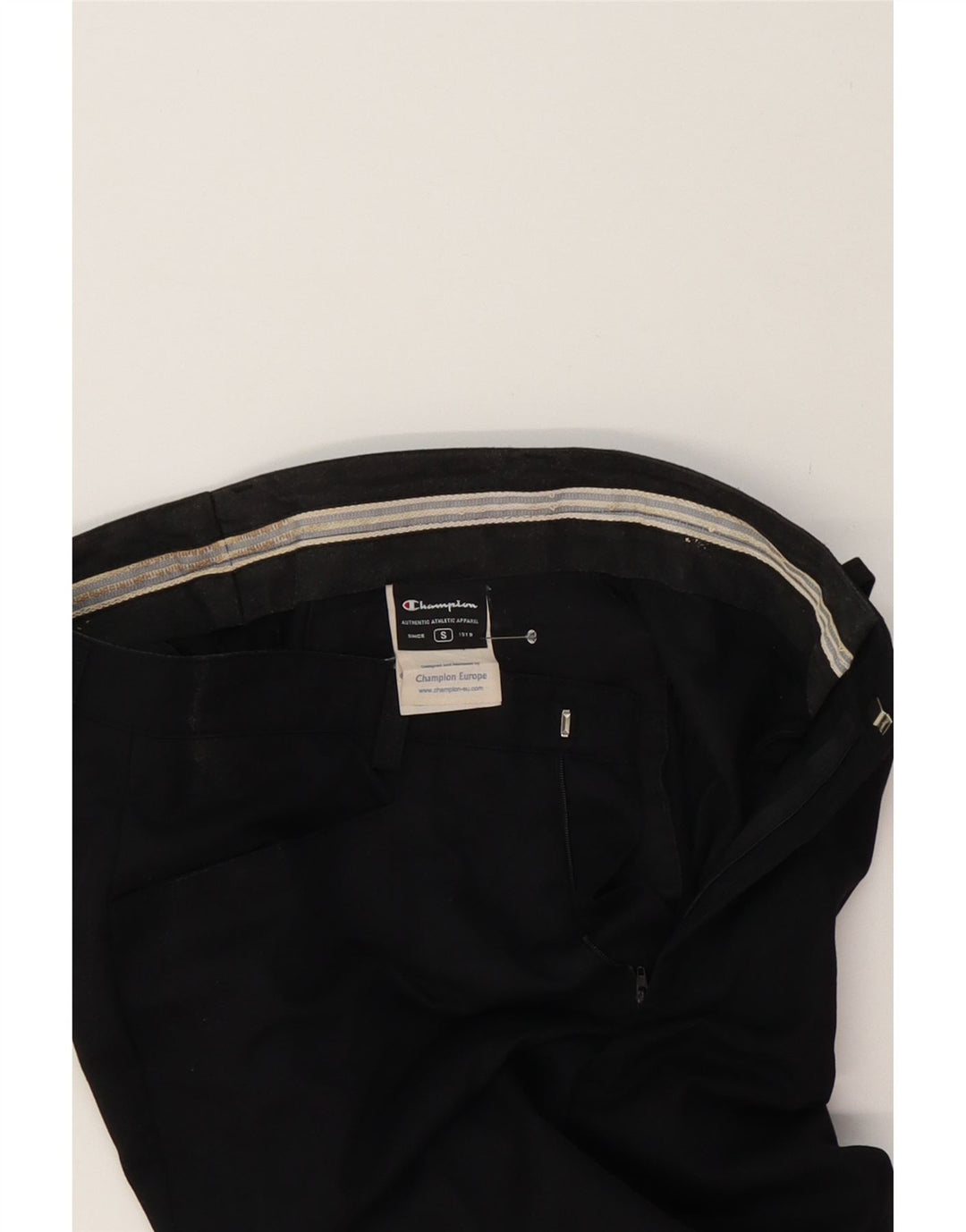CHAMPION Mens Straight Casual Trousers Small W28 L31 Black Polyester Vintage Champion and Second-Hand Champion from Messina Hembry 