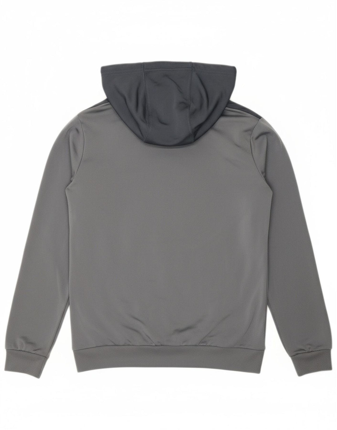 ADIDAS Boys Zip Hoodie Sweater 11-12 Years Grey Colourblock Polyester