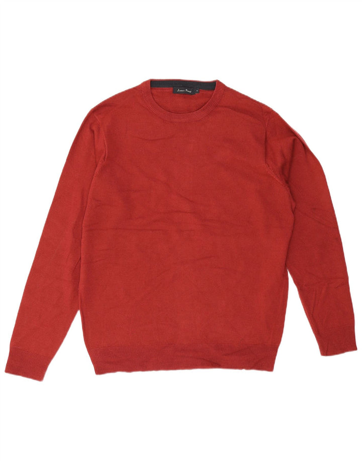 JAMES PRINGLE Maglione girocollo da uomo piccolo in acrilico rosso