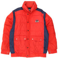 SALEWA Giacca imbottita con cappuccio da uomo UK 40 Large Rosso Colourblock Poliestere