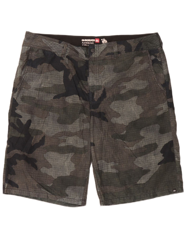 Pantaloncini chino da uomo Quiksilver W40 XL poliestere mimetico kaki