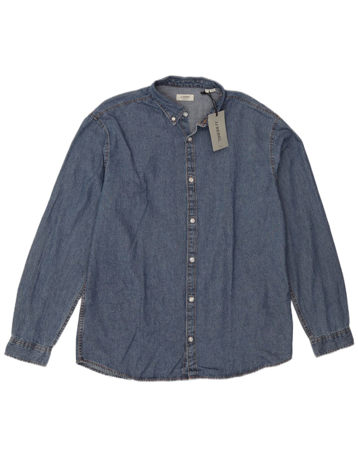 Camicia da uomo JJ Rebel piccola in cotone blu