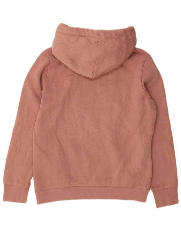 Felpa con cappuccio grafica da donna Superdry UK 12 cotone rosa medio