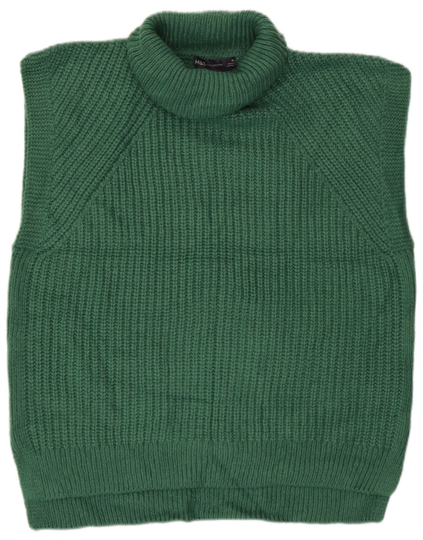Maglione maglione a collo alto da donna Marks & Spencer UK 14 Acrilico verde medio