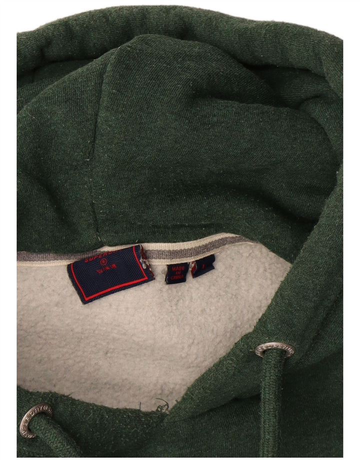 Felpa con cappuccio da uomo Superdry grande in cotone verde
