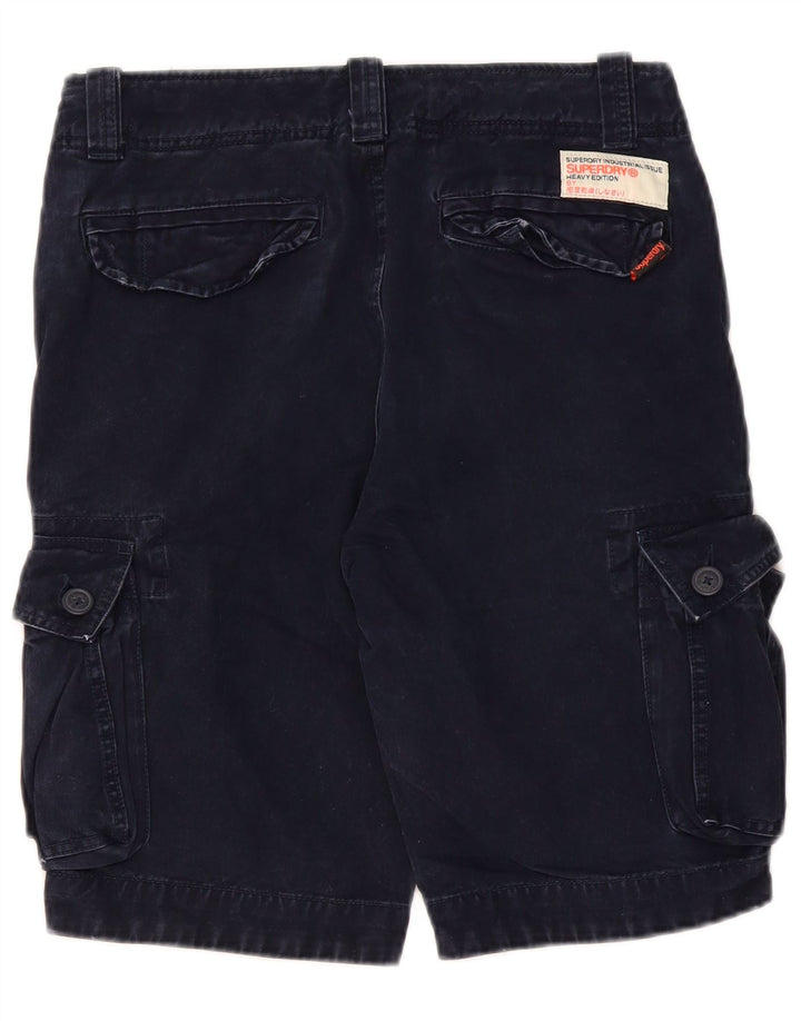 Pantaloncini cargo da uomo SUPERDRY piccoli W29 in cotone blu navy