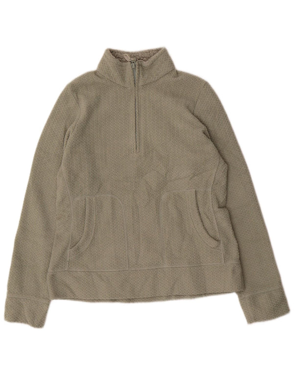 Felpa da donna Marks & Spencer con zip e collo, taglia UK 12, media, kaki