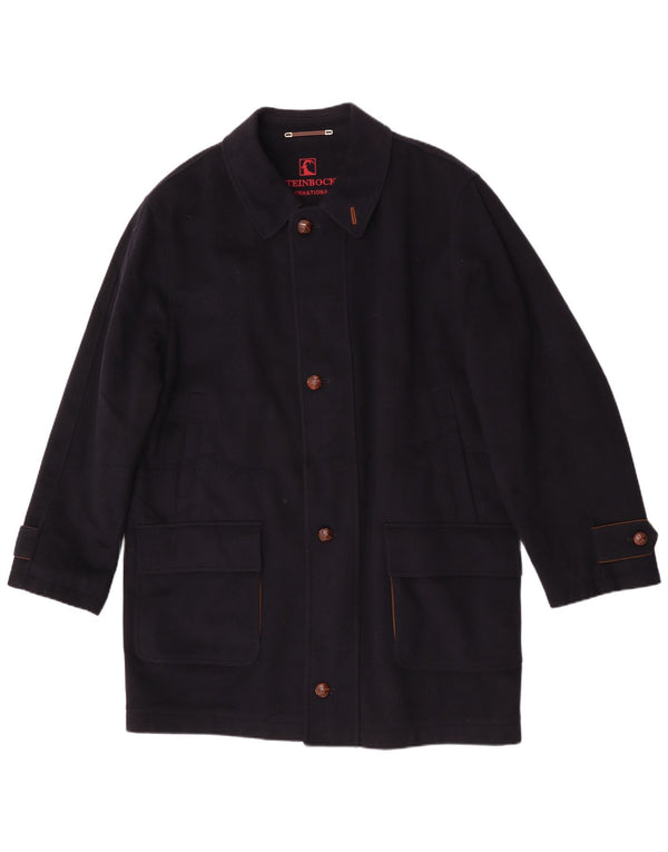 Cappotto da uomo Steinbock UK 40 grande lana blu navy