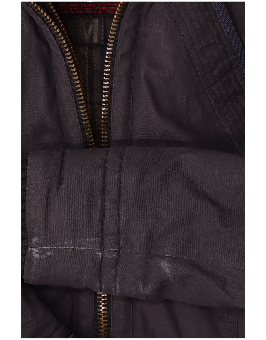 Giacca a vento con cappuccio da donna Superdry UK 14 cotone medio blu navy